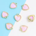 Iridescent Heart Charms in Six Colors and Two Metal Tones view 11