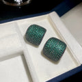 Gradient Crystal Cushion Stud Earrings In Three Colorways view 2