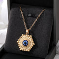 Gold and Silver Tone Geometric Hamsa Evil Eye Pendant Necklaces view 7