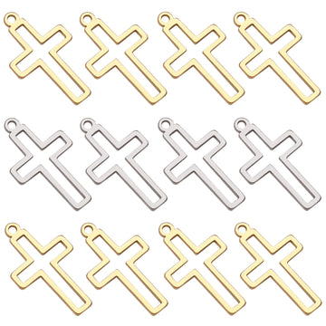 Gold-Tone Cross Metal Charms with 3 Listed Options
