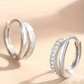 Twisted Channel Crystal Huggie Hoop Earrings Three Metal Colors view 1