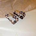 Animal Print Hoop and Geometric Earrings in Twenty Three Styles view 8