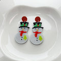 Glitter Look Snowman Acrylic Novelty Stud Earrings view 2