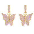 Crystal Butterfly Earrings In Four Color And Drop Styles view 7