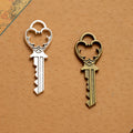 Heart Bow Skeleton Key Charm Metal Jewelry Making Component In 2 Finishes view 1