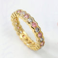 Alternating Round Stone Full-Eternity Band In Two Color Options view 5