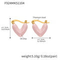 Enamel Heart Hoop Earrings in Blue Pink and Purple view 7