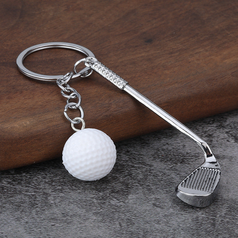 Minimalist Golf Ball Zinc Alloy Keychain Bag Charm Gift