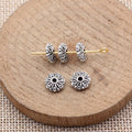 Antique Silver Floral Disc Spacer Bead for Jewelry Making view 2