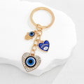 Evil Eye Hamsa Charm Keychain with Rhinestone Accents view 2