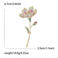 Long Stem Lotus Crystal Brooch in Pink or Champagne view 6