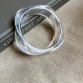 Wide Irregular Marbled Resin Closed Bangle In Eight Colors view 9