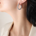 Crystal Hoop Huggie Earrings Gold Steel Twist U-Shape Styles view 3