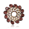 Spiral Crystal Wreath Brooch in Brown or Navy Blue Stones view 5
