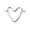 Open Heart Outline Ring In Three Polished Metal Tones view 5