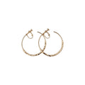 Faceted Bead Hoop Clip On Earrings in Gold and Silver Tones view 5