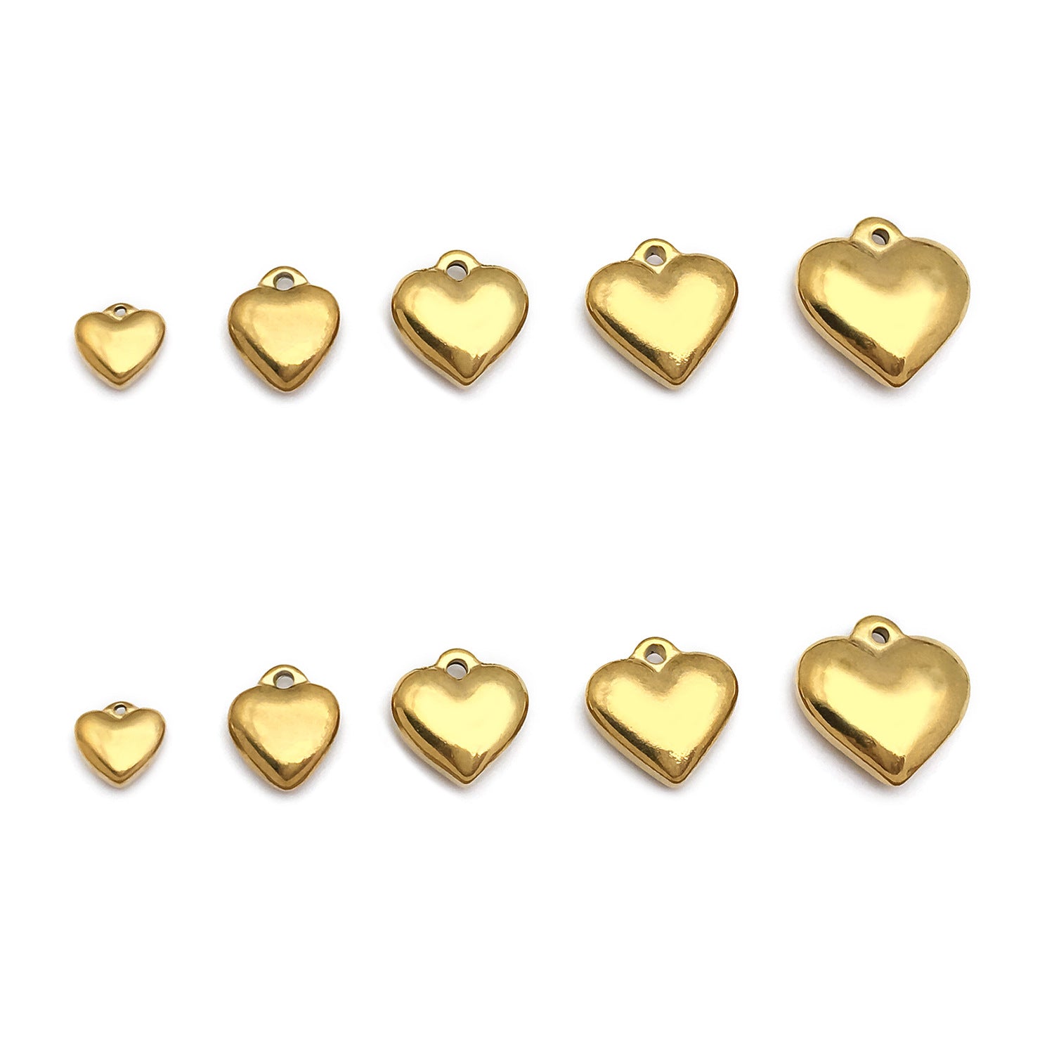 Vacuum Plated Stainless Steel Heart Charm Pendant for DIY Earrings Necklace Jewelry