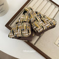 Tweed Fabric Triangle Bow Shark Hair Claw 4 Prints view 4