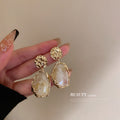 Brown White and Gray Irregular Resin Drop Earrings view 7
