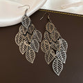 Openwork Leaf Cascade Hook Earrings in Three Finishes view 7