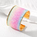 Gradient Glitter Cuff Bracelet and Adjustable Ring Options view 7