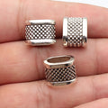 14x11x9.7mm 3.8g Antique Silver Zinc Alloy Oval Polka Dot Large Hole Beads for Bracelet Making
