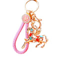 Crystal Flying Horse Keychains with Six Fortune Cord Options view 5