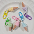Flocked Soft Serve Ice Cream Cone Keychains 5 Colors view 2