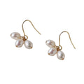 Gold Tone Irregular White Pearl Cluster Hook Earrings For Women view 5