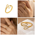 Open Cross Teardrop Loop Stainless Steel Ring Gold Or Steel view 4