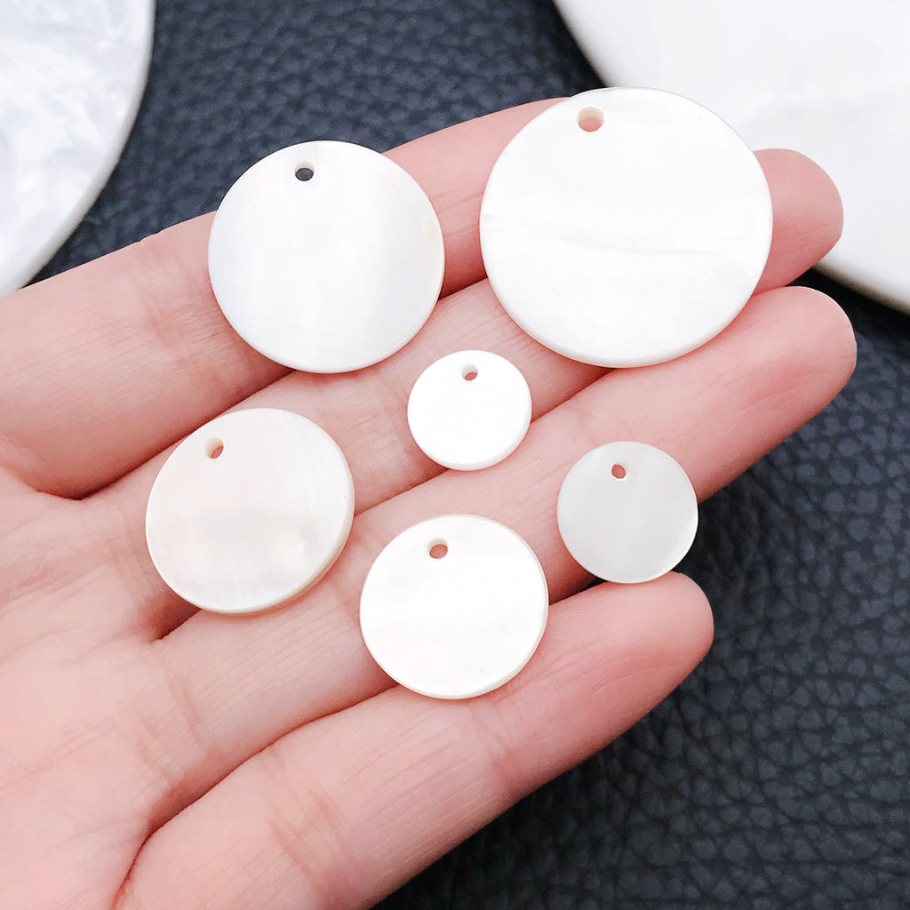Zinc Alloy Shell Disc Charm Pendants for DIY Bracelet Necklace Jewelry Making