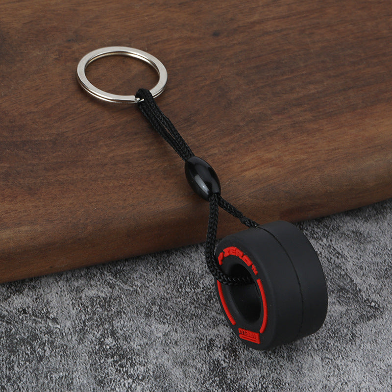 PVC Tire Keychain Car Decor Accessory Gift for Drivers