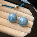 Glossy Round Ball Stud Earrings in Blue and Red Jewelry view 4