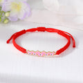 Red Woven Cord Five Butterfly Evil Eye Adjustable Bracelets view 3
