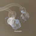 Wire Petal Flower Stud Earrings with Reflective Details view 4