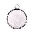 Round Bezel Pendant Trays in Two Antique Metal Finishes view 1