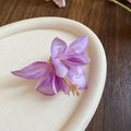 Large Fabric Lily Duckbill Hair Clip In Pale Pink Blue Or Purple view 8