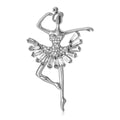 Crystal Ballerina Brooch in Silver and Gold Tone Decorative Lapel Accessory view 5