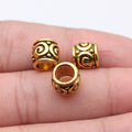 Scroll Pattern Barrel Beads in 3 Metal Finishes for Jewelry Making view 6