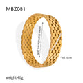 Gold Geometric Cutout Wide Cuff Bracelets Crystal Accents view 8