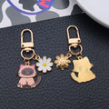 Siamese Cat and White Daisy Enamel Clip Keychain Eight-Style Collection view 3