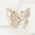 Shell Effect Butterfly Brooch in Black or White Wings view 2