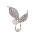 Gold Tone Leaf Pearl Look Two Designs Metal Brooch Pin view 6