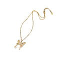 Gold Crystal Butterfly Pendant Necklace Decorative Jewelry view 5