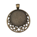 Star And Moon Round Cabochon Pendant Trays in Two Finishes view 1