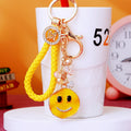 Crystal Smiley Keychains with Fortune Cords and Loose Heart Loops view 1