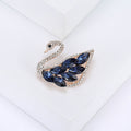 Crystal Swan Brooch With Layered Marquise Stone Wings view 9