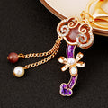 Jeweled Ruyi Tassel Keychains in Five Pictured Enamel Colors view 2