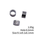 Grid Pattern Cylinder Large Hole Metal Bead for Jewelry Making view 3