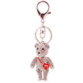 Clear Stone Teddy Bear Keychain With Colored Heart Charm view 5